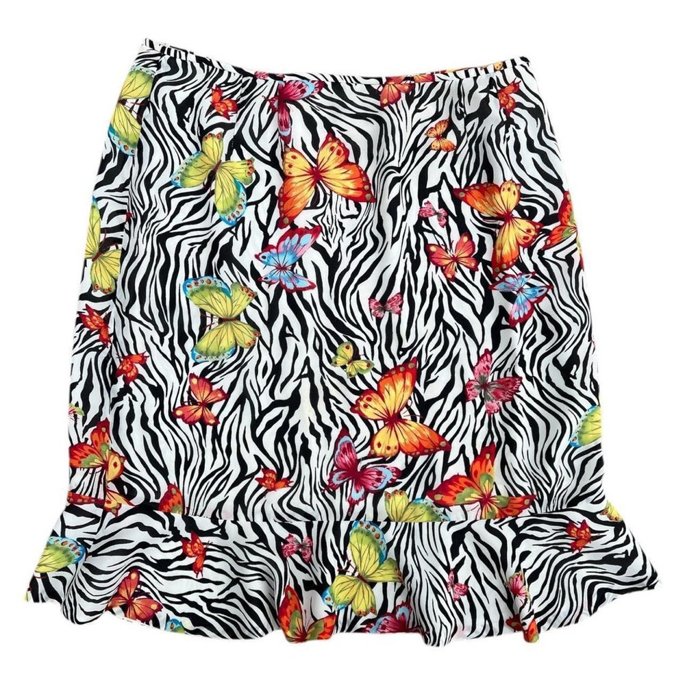 Butterfly Zebra Print Skirt